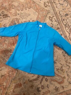 Lands' End Bright Blue Zip-Up Rash Guard